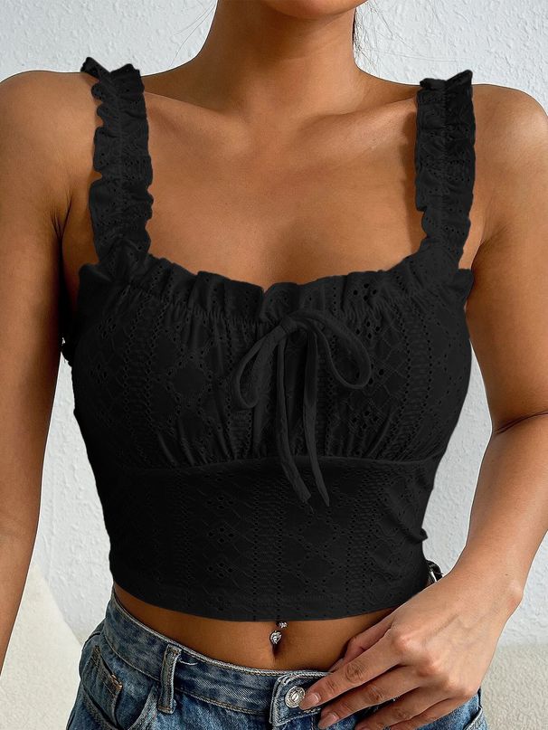 Elegant Lace Camisole Tank Top For Women Basic Style Pure Color Sexy Figure Flattering New Spring Summer Hot Selling_ecoleips.com