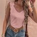 Elegant V-Neck Camisole Top for Women Lace Trim Summer Sleeveless Blouse Breathable Lightweight White plus Size Clothes_ecoleips.com