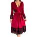Aria Basics Cross-border European And American Style Sexy V-neck Gold Velvet For Women, Ins Niche High-end Embroidered Lace Tie Robe_ecoleips.com