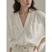 2026 Early Autumn New Style, This Year's Popular French-style Top, Minimalist And Sophisticated White Cotton-linen_ecoleips.com