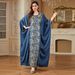 Women's Clothing Fashion Sequins Heavy Embroidery Dress Bat Sleeve Waist Loose Robe_ecoleips.com