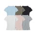 HeyHenry Niche Slim Fit T-Shirt for Women Feminine round Neck Short Sleeve Solid Color Cropped Top Slimming Effect Instagram Style_ecoleips.com