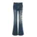 Rose Embroidery Retro Gradual Change Niche Slightly Spicy Jeans American Hot Girl Street Low Waist Thin Personality Trousers_ecoleips.com