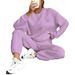 Women's Twisted Splicing Long Sleeve round Neck Tops And Cuffed Trousers Set European American Style Spring Autumn Wear_ecoleips.com