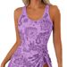 Women's Clothing Conservative Retro Printed Skirt Style Triangle One Piece Swimsuit For Women_ecoleips.com
