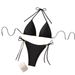 Women's Clothing Solid Color Strap Backless Sexy Split Swimsuit Bikini Bikini_ecoleips.com