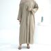 Loriya 2025 Dubai Turkey Solid Color Cotton Linen Cardigan Robe LR732&LR733_ecoleips.com