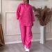Women's Clothing 2 piece Set Large Size Cotton and Linen Shirt Set High Waist Loose Pants_ecoleips.com