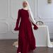 Elegant Long Sleeve Maxi Dress With Scarf Neckline - Flowy A-Line Silhouette, Soft Poly-Cotton Blend, Comfortable & Stylish For Women_ecoleips.com