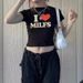Independent Station Cross-Border European And American Women's Fashion 2024 New Letter Heart Print Slim Fit Crop_ecoleips.com