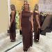 2025 Spring Summer New Fashion Slim Fit Asymmetrical Neck Sleeveless Slit Solid Color Dress For Women Wholesale_ecoleips.com
