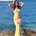 Women Summer Floral Print Lace Splicing Backless Spaghetti Strap Long Dress Casual Vacation Beach Party Evening Flowy Maxi Dress_ecoleips.com