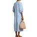 Women's Solid Color Casual Round Neck Dress Zipper Puff Sleeve American Style Spring Summer Hot Selling Loose Fit_ecoleips.com