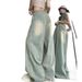 American Retro Women's Jeans, New Spring-summer Style, Distressed With Tie-up Design, Ins-style, Washed, Slimming,_ecoleips.com