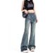Tall And Elongated American Style Micro Flared Jeans For Women In Autumn, With A High Waist That Looks Slim Without_ecoleips.com