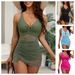 Women's Clothing Women's One Piece Swimsuit Style Sexy Mesh Breathable Tight Fitting Solid Color Quick-Dry Polyester, Modest Coverage_ecoleips.com