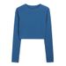 2025 Selection Of Pure Cotton High Waisted Short T-Shirt For Women In Autumn 2025, New Style With Exposed Navel And Long_ecoleips.com