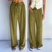Women's High-Waisted Wide-Leg Trousers Retro American Loose Fit Floor-Length Pants with Irregular Pleats_ecoleips.com