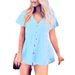 Breathable V-Neck Linen-Blend Dress – Casual Short-Sleeve Smocked Sundress (Red/Light Blue/Mint/Pink/Black/Lavender/Gray, S-Xxl)_ecoleips.com