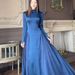European And American 2025 Spring Cross-Border Elegant Long-Sleeve Designer Round-Neck Black Dress For Women_ecoleips.com