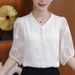 High-end Shirt For Women 2025 Summer New Style Elegant And Chic Light Luxury Design Versatile Slimming Youthful Top_ecoleips.com