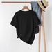 Women's Casual Round Neck Short Sleeve T-Shirt Multi-Color American Style Simple Fashionable Sports Top Solid Printed Loose Fit_ecoleips.com