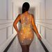 Women's Clothing Elastic Net Hot Diamond Sexy Color Diamond Hip Dress_ecoleips.com
