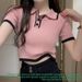 French-Inspired Polo Knit Top – Breathable Short Sleeve With Collar (One Size, Cool-Touch Polyester Blend)_ecoleips.com