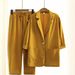 2025 New European American Women's Autumn Commuting Suit Set, Cotton-Linen Jacket And Pants With Pockets, Loose_ecoleips.com