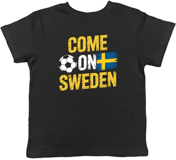 Women's T-Shirts Come On Sweden Supporter Football Fan Kids T-Shirt Boys Girls Gift_ecoleips.com