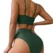2024 Solid Color High Waisted Bikini Sexy Swimwear Two Piece Swimsuit for Women European And American Style Export_ecoleips.com