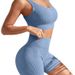 Women's Clothing Yoga Sports Top Tight Quick Drying Moisture Absorbing High Waist Hip Lifting Yoga Shorts Suit For Women_ecoleips.com