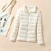Winter Siyu Plus Size Jacket For Women, New Short Style, Lightweight, Stand Collar, Thickened, Warm, Slim Fit, White_ecoleips.com