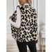 Women's Fashion Faux Fur Vest With Leopard Print Front Button Closure Soft Cozy Winter Layering Piece For Casual Office Wear_ecoleips.com
