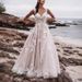 Women's Clothing Wedding Dress Sling Women New Lace Fashion Retro Round Neck Small Tail Bride Lace Wedding Dress_ecoleips.com