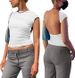 Aria Basics Aria Basics 2024 New European And American Fashion Backless Short-Sleeve T-Shirt, Sexy Stretchy Women's Top, Slim Fit, Round Neck_ecoleips.com