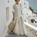 Women's round Neck Striped Printed T-Shirt And Wide Leg Pants Set Casual Comfortable Fashion Outfit_ecoleips.com
