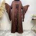 New Fashion Long Sleeve Set Muslim Satin Cardigan 1_ecoleips.com