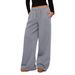 Women's Clothing Elastic Velvet Wide Leg Casual Trousers Loose Fit Autumn Winter American Style_ecoleips.com
