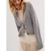 Autumn-Winter New Solid Color Coarse Needle Russian Sweater Cropped Knitted Cardigan Coat_ecoleips.com