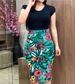 Cross-border Wish New 2025 Autumn European And American Color-Block Floral Bodycon Dress Plus Size Women's_ecoleips.com