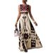 European American Women's Summer Printed Bohemian Dress Sleeveless Long New Style_ecoleips.com