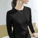 Autumn And Winter New German Velvet Slim-fitting Long-sleeved T-shirt Women's Warm Large-size Foreign-style Bottoming Shirt Solid-color Slim Top_ecoleips.com