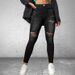 Women's Clothing High Street Fashion Personality Ripped Women's Elastic Slim Fit Denim Pants_ecoleips.com