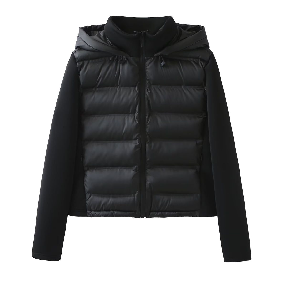 Slim-Fit Hooded Puffer Jacket For Women – Minimalist & Versatile Long Sleeve Coat, Lightweight Polyester Blend For Fall & Winter_ecoleips.com