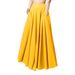 Women's A-Line Pleated Skirt – Stretchy Waistband & Flowy Mid-Length Design | Versatile Solid Colors For Casual & Office Wear_ecoleips.com