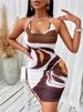New Women's Print Dress Fashion Sexy Backless Lace Up Bodycon Package Hip Spaghetti Strap Dresses Holiday Beach Party Dress_ecoleips.com