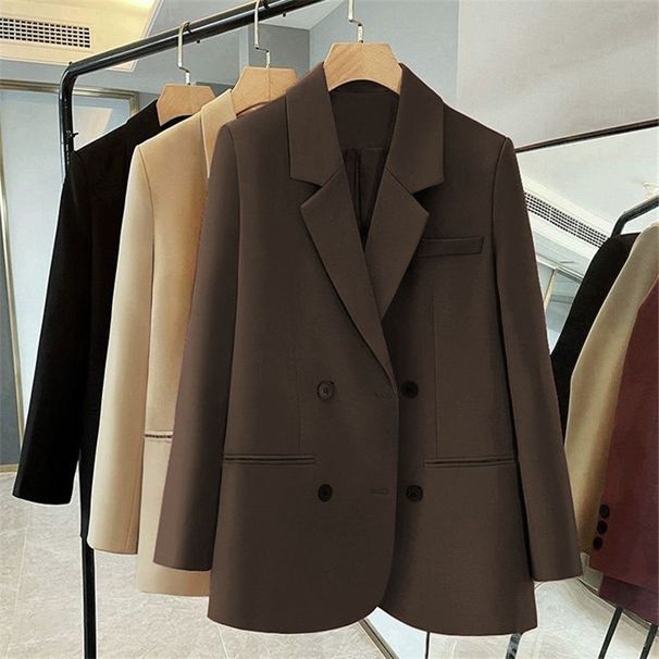 Women's 2025 Autumn New Loose Fit Elegant Commuter Niche Street Style Casual Blazer Jacket For Women_ecoleips.com