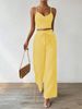 2025 Women's Push-Up Bra Top + Stretch Straight-Leg Pants Holiday Casual Set_ecoleips.com