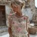 Women's 3D Printed Off-Shoulder Top Autumn Elegant Faux Jacquard European American Style New Cross Border E Commerce_ecoleips.com